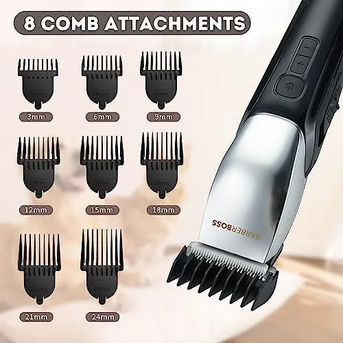 BARBERBOSS ▫️ Máquina de cortar pêlo para animais de estimação, aparador para cães e gatos, silenciosa e à prova de água, com comprimentos ajustáveis, máquina de cortar pêlo sem fios para animais de estimação 4
