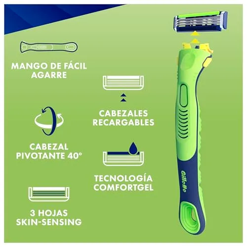 Gillette ▫️ Sensor 3+ Sensitive – Máquina de barbear para homem com 9 lâminas de substituição 7