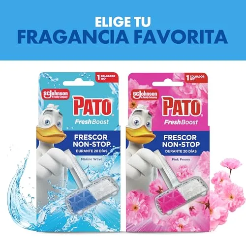 PATO ▫️ Fresh Boost Suspensório para Sanita Marine Wave, Limpa, Refresca e Perfuma a Sanita, Frescor Intenso, Embalagem de 10 x 2 = 20 suspensórios 7