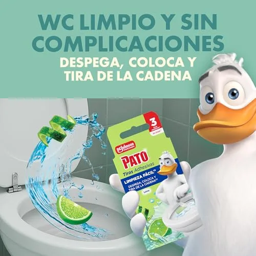 PATO ▫️ Tiras Adesivas para Sanita Lima: limpa, refresca e perfuma a sanita; frescura intensa; embalagem de 10 = 30 tiras 3