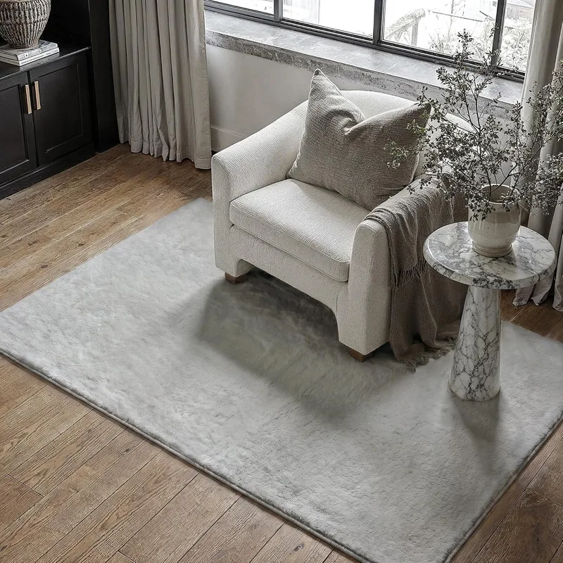 PureCozy ▫️ Tapete de Sala 90x150 cm Cinzento Tapetes Modernos de Fibra Sintética Macia para Quarto, Sala de Jantar, Quarto, Pés da Cama, Escritório, Grandes, Decoração, Tapete