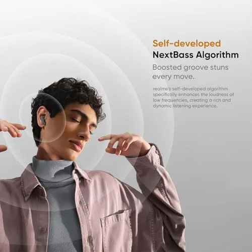 realme ▫️ Auscultadores Bluetooth Buds Air 8, ANC adaptativo de 55 dB e autonomia de 58 horas, auscultadores sem fios com driver de 11+6 mm, assistente Ear-by AI e tradutor AI, áudio de alta resolução LHDC 5.0, IP55, cinzento 6