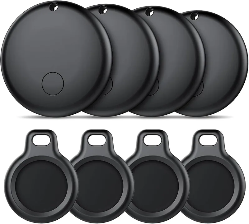 Ajblg ▫️ Etiqueta inteligente para Android, localizador compatível com a aplicação Google Find Hub (apenas Android), localizador Bluetooth, localizador para chaves, carteira, bagagem, à prova de água IP68, 4 preto