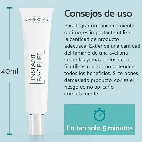 Remescar ▫️ Pack Antifatiga para os Olhos e Lifting Facial - Olheiras 8 ml, Lifting Instantâneo 40 ml - Contorno dos Olhos Reafirmante, Redefine o Óvalo Facial, Efeito Rápido, Pele Firme, Luminosidade 7