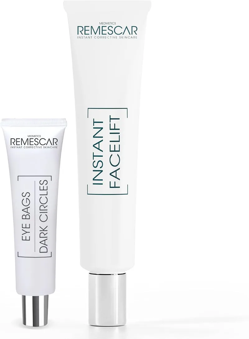 Remescar ▫️ Pack Antifatiga para os Olhos e Lifting Facial - Olheiras 8 ml, Lifting Instantâneo 40 ml - Contorno dos Olhos Reafirmante, Redefine o Óvalo Facial, Efeito Rápido, Pele Firme, Luminosidade