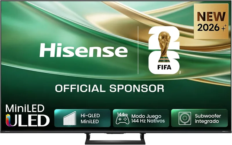 Hisense 50E8S - Smart TV MiniLED de 50 polegadas, MiniLED Hi-QLED, Modo de jogo 144 Hz nativo, Subwoofer incorporado, Motor AI Hi-View, Solução HDR total, Modo de realizador, Controlo mãos-livres