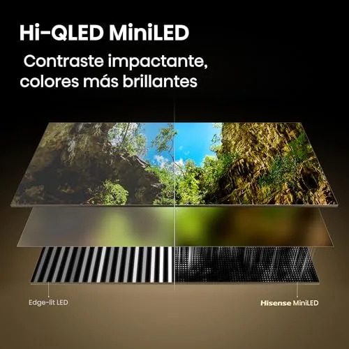 Hisense ▫️ 65E8S - Smart TV MiniLED de 65 polegadas, Hi-QLED MiniLED, Modo Jogo com 144 Hz nativos, subwoofer integrado, Hi-View AI Engine, Total HDR Solution, Filmmaker Mode, controlo sem mãos 4