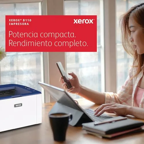 Xerox ▫️ Impressora a laser sem fios a preto e branco B110 - Impressora compacta de secretária A4, rápida (20 ppm), compatível com dispositivos móveis, para escritório em casa, pequenas empresas, estudantes, Wi-Fi, Apple AirPrint, Mopria, UE 5