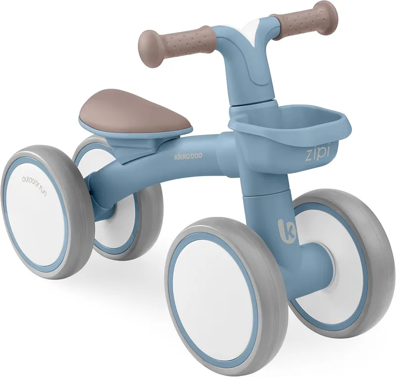 kikka boo ▫️ KikkaBoo ZIPI Bicicleta sem pedais, trotinete para bebé, 1 a 3 anos, bicicleta de equilíbrio, bicicleta para bebé com cesto, ajustável, brinquedo para criança, azul