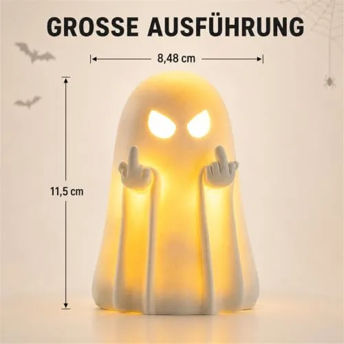 Sunshine smile ▫️ Lâmpada decorativa de fantasma para o Halloween, dedo do meio, figura de fantasma em 3D 2