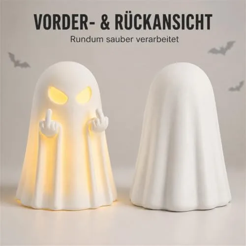 Sunshine smile ▫️ Lâmpada decorativa de fantasma para o Halloween, dedo do meio, figura de fantasma em 3D 5