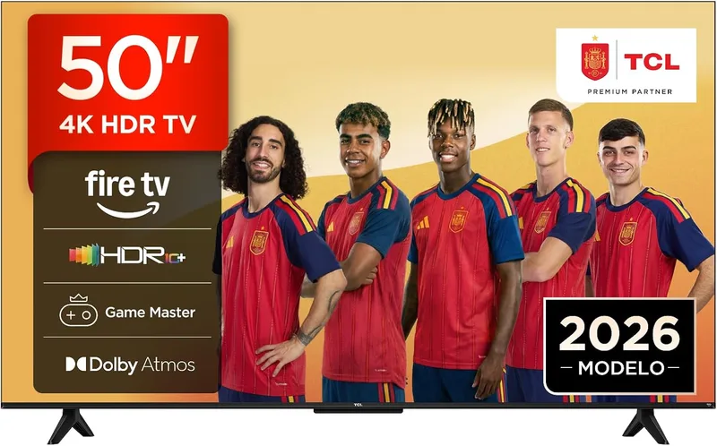 TCL ▫️ 50V6D Televisor de 50 polegadas 4K UHD Smart TV, Fire TV, Alexa integrada, Dolby Vision e Atmos, Game Master, HDR10+, controlo por voz