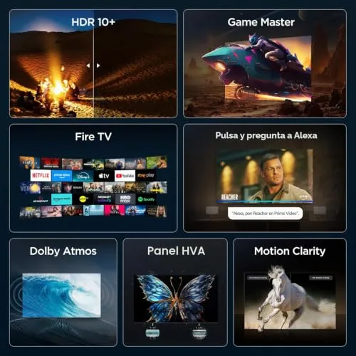 TCL ▫️ 75V6D Televisor de 75 polegadas 4K UHD Smart TV, Fire TV, Alexa integrada, Dolby Vision e Atmos, Game Master, HDR10+, Controlo por voz 4