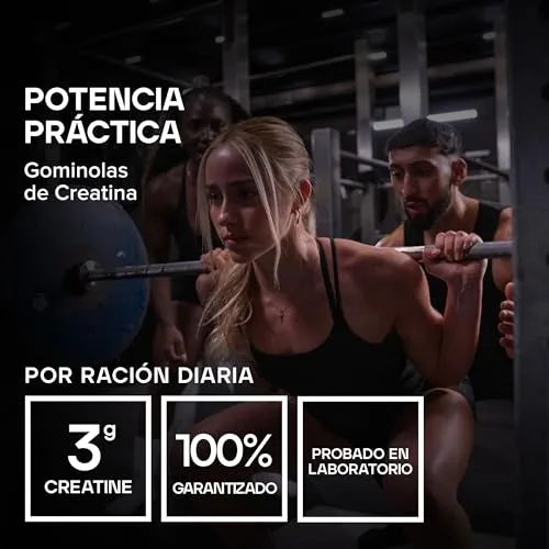 BULK POWDERS ▫️ Gomas de creatina a granel | 60 gomas com sabor a framboesa azul | 3 g de monohidrato de creatina por dose | Suplemento diário prático e fácil de tomar 5