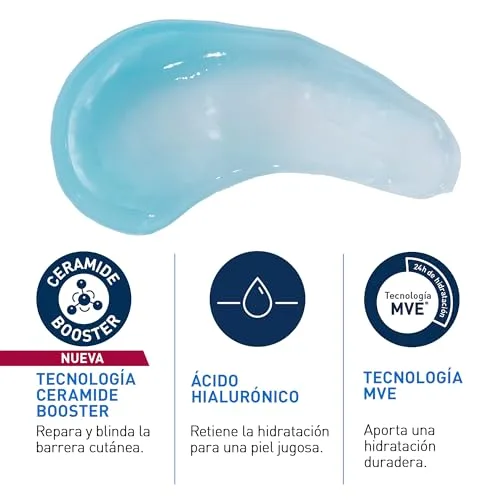 CeraVe ▫️ Gel Hidratante com Ácido Hialurónico para uma hidratação com efeito PLUMP, com 3 ceramidas idênticas às da pele, ácido hialurónico, niacinamida e cobre PCA, 48 g 7