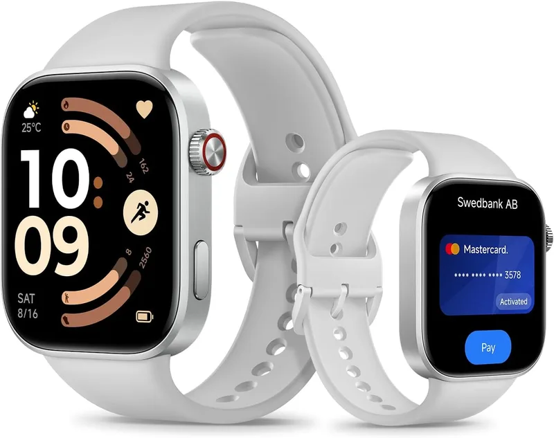 XIAOMI ▫️ Redmi Watch 6 NFC, smartwatch para homem e mulher, 24 dias, cinzento | Ecrã de 2,07", monitorização cardíaca, do sono e do stress, mais de 150 desportos, GPS, 5 ATM, Android e iOS