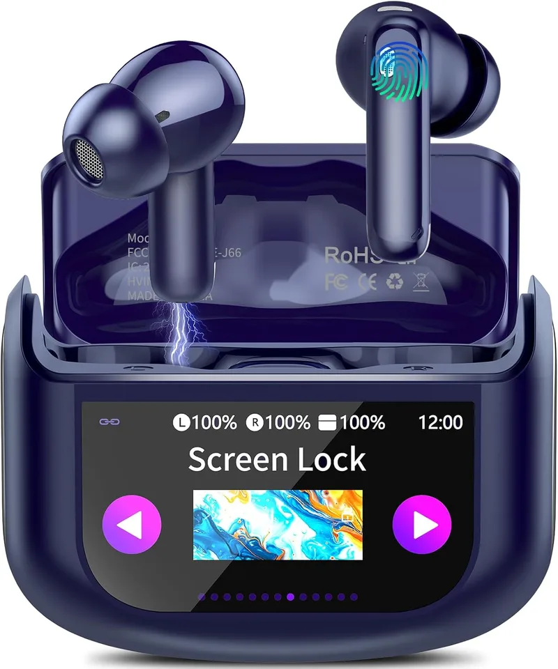 QXUFV ▫️ Tradutor de auscultadores em tempo real 164 idiomas Tradutor de voz instantâneo, cancelamento de ruído ANC/ENC, 7 modos de tradução, ecrã tátil LED, 48 horas, auricular tradutor