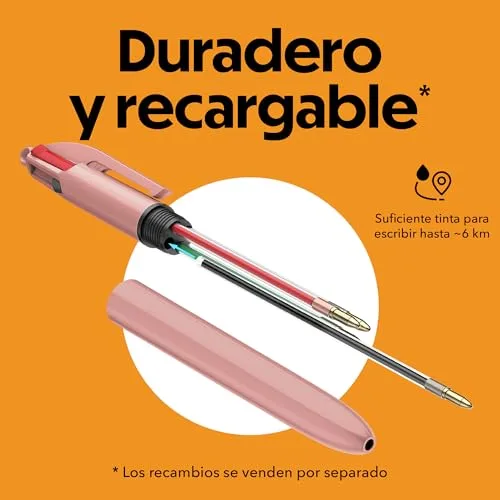BIC ▫️ Canetas esferográficas de 4 cores Mineral Tones e Pastel, com ponta média (1,00 mm) - Cores sortidas da gama Mineral e Pastel, embalagem de 8 5