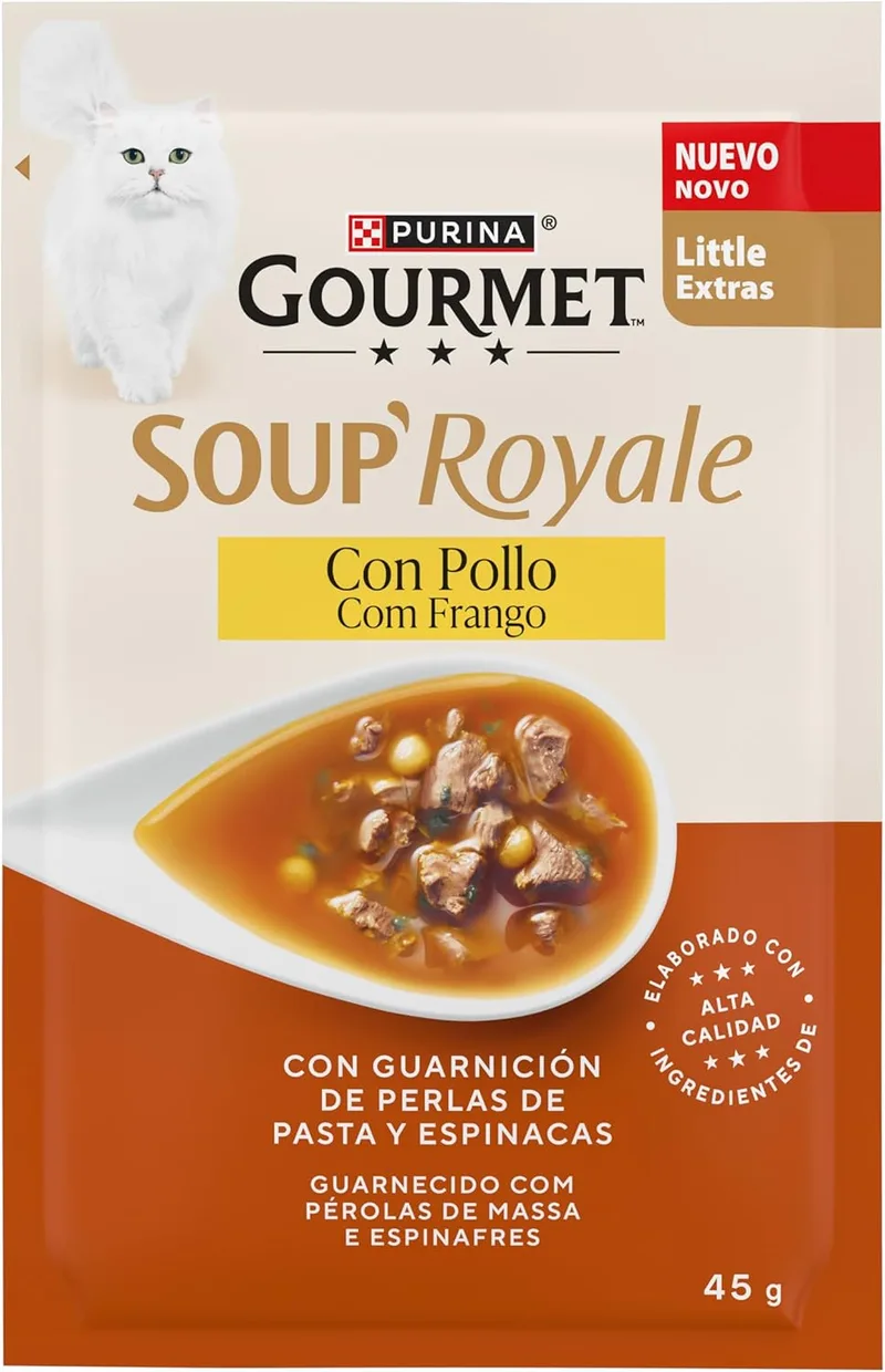 Purina Tidy Cats ▫️ PURINA® Gourmet® Sopa Royale com Frango 30 Saquetas x 45gr