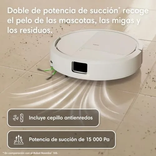 iRobot ▫️ Roomba 115 Combo, aspirador e esfregador de chão 2 em 1, potência de sucção de 15 000 pascais, escova lateral flexível, esfregona prolongada, navegação Clearview LiDAR, aplicação, branco 3