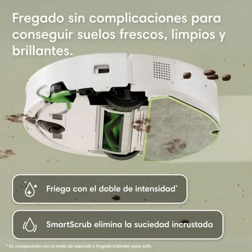 iRobot ▫️ Roomba 115 Combo, aspirador e esfregador de chão 2 em 1, potência de sucção de 15 000 pascais, escova lateral flexível, esfregona prolongada, navegação Clearview LiDAR, aplicação, branco 6