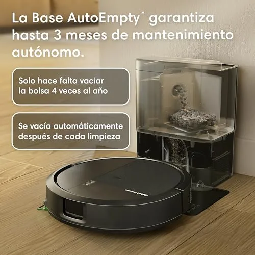 iRobot ▫️ Roomba 115 Combo com Base AutoEmpty, Robô 2 em 1, Potência de sucção de 15 000 Pascais, Escova lateral flexível, Esfregona alargada, Autonomia de 90 dias, Navegação Clearview LiDAR, Preto 2