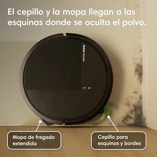iRobot ▫️ Roomba 115 Combo com Base AutoEmpty, Robô 2 em 1, Potência de sucção de 15 000 Pascais, Escova lateral flexível, Esfregona alargada, Autonomia de 90 dias, Navegação Clearview LiDAR, Preto 4