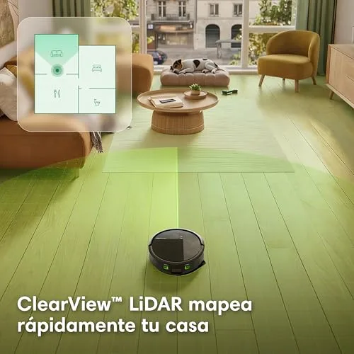 iRobot ▫️ Roomba 115 Combo com Base AutoEmpty, Robô 2 em 1, Potência de sucção de 15 000 Pascais, Escova lateral flexível, Esfregona alargada, Autonomia de 90 dias, Navegação Clearview LiDAR, Preto 5