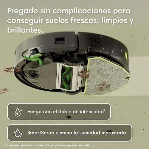 iRobot ▫️ Roomba 115 Combo com Base AutoEmpty, Robô 2 em 1, Potência de sucção de 15 000 Pascais, Escova lateral flexível, Esfregona alargada, Autonomia de 90 dias, Navegação Clearview LiDAR, Preto 6