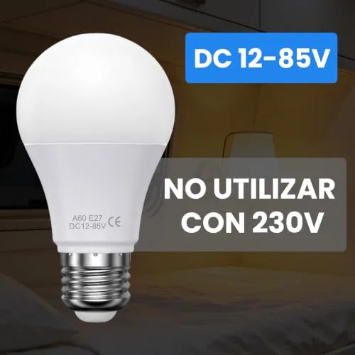TrustWheel ▫️ Lâmpada LED E27 de 12 V CC com comando à distância, 8 W, 500 LM, embalagem com 2 unidades 2