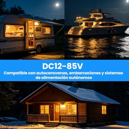 TrustWheel ▫️ Lâmpada LED E27 de 12 V CC com comando à distância, 8 W, 500 LM, embalagem com 2 unidades 5