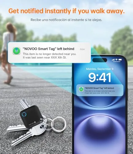 NOVOO ▫️ Smart Tag, Apple Find My, Alarme de 80 dB, 4 unidades 4