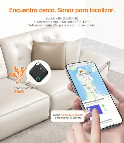 NOVOO ▫️ Smart Tag, Apple Find My, Alarme de 80 dB, 4 unidades 6