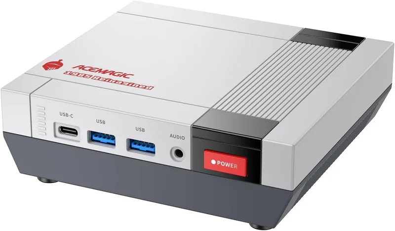 ACEMAGIC ▫️ Retro X5 Mini PC Gaming, AMD Ryzen AI 9 HX 370 (65W TDP), 32GB DDR5, 1TB NVMe PCIe 4.0 SSD, AMD Radeon 890M Graphics, AI NPU, USB4, WiFi 7, Bluetooth 5.4, Dual 2.5G LAN, Quad Panta