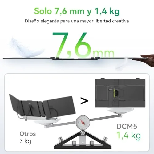 Blackview ▫️ Monitor portátil triplo ultrafino ecrã portátil de 14" FHD 1080P IPS com suporte, certificação TÜV, HDMI/Type-C/USB Plug & Play, compatível com ecrãs de 13" a 17,3", Windows/Mac/Chrome/Switch/PS5 2