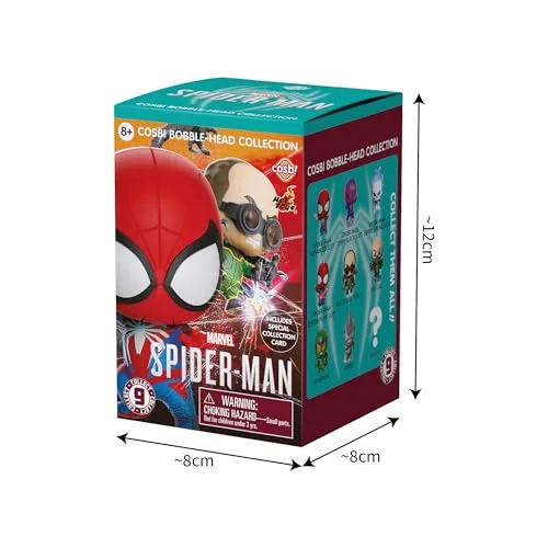 YuMe ▫️ Spider-Man Cosbi Bobble-Head - Caixa surpresa | Produto oficial da Marvel, coleciona as 8 figuras, para crianças, adultos e fãs do filme, caixa surpresa 3