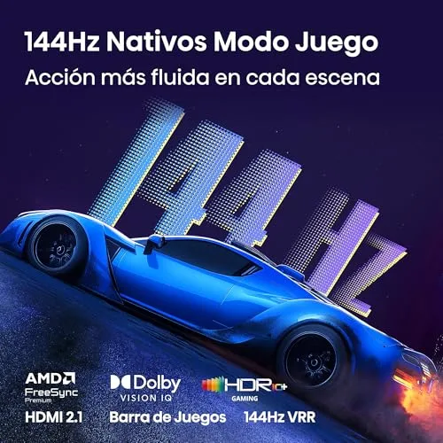 Hisense ▫️ 50E7S Pro - Smart TV Hi-QLED de 50 polegadas, 4K, 144 Hz nativos 4