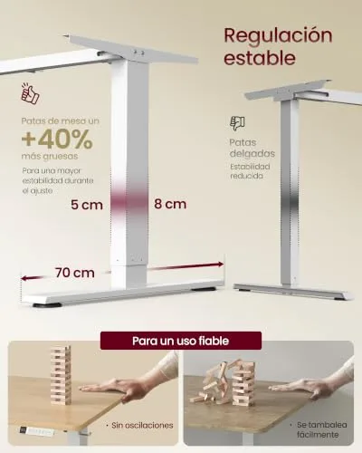 VASAGLE ▫️ Secretária Elevável Elétrica com Motor Silencioso e Porta USB-C 5