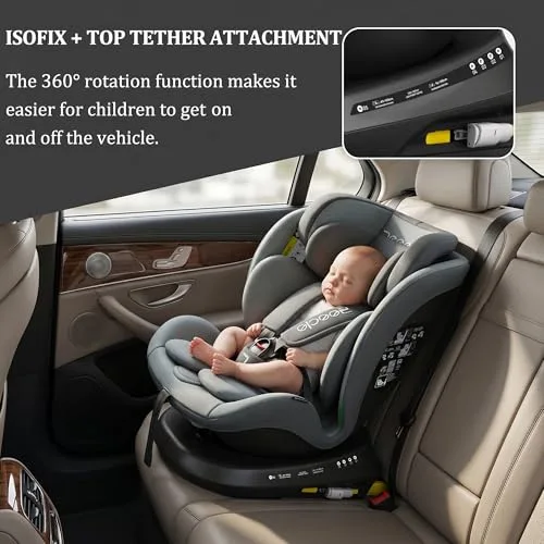 Reecle ▫️ Cadeira auto I-Size giratória a 360° com ISOFIX, 40-150 cm 5