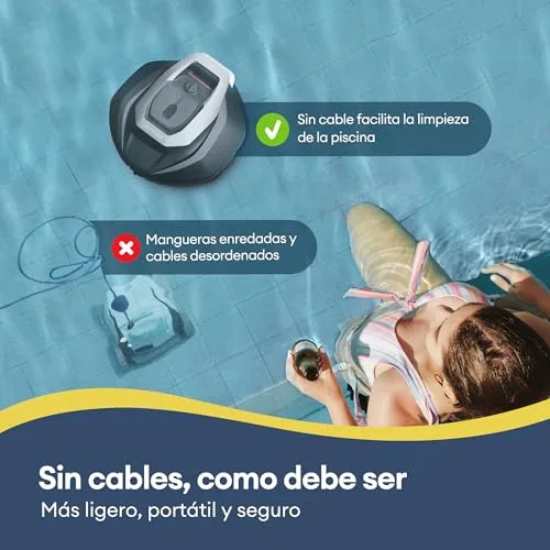 Ultenic ▫️ Robô de limpeza de piscinas 90 min, 80 m², recolha sem poste, estacionamento automático, aspirador de fundo de piscina sem fio com 2 motores, 5200 mAh, para piscinas elevadas e enterradas 2