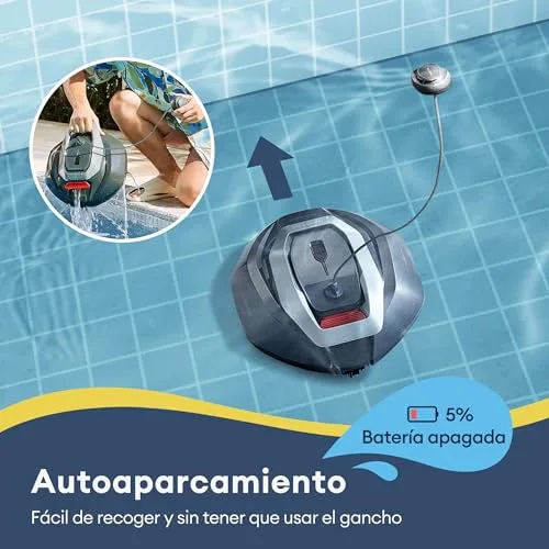 Ultenic ▫️ Robô de limpeza de piscinas 90 min, 80 m², recolha sem poste, estacionamento automático, aspirador de fundo de piscina sem fio com 2 motores, 5200 mAh, para piscinas elevadas e enterradas 6