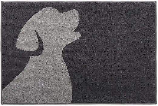 WELLTURN ▫️ Tapete de entrada para interior, 50×80 cm, antiderrapante e absorvente, tapete de microfibra lavável com base de borracha para cozinha, casa de banho, porta e animais de estimação, cão, cor antracite