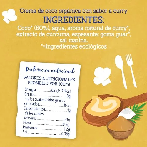 Isola Bio ▫️ Embalagem com 15 cremes de coco e caril ecológicos de 200 ml – Alternativa vegetal para cozinhar, sem lactose, sem glúten, 100% biológica, ideal para molhos, pratos de arroz e receitas veganas – 200 ml 2