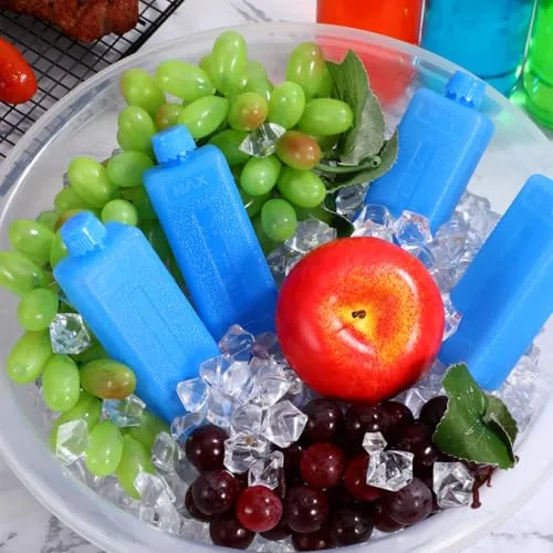 Veemoon ▫️ Conjunto de 8 blocos de gelo reutilizáveis para refrigerador de ar, pequenos blocos de gelo feitos de material não tóxico para reduzir a temperatura e proporcionar um arrefecimento prolongado, embalagens de 2