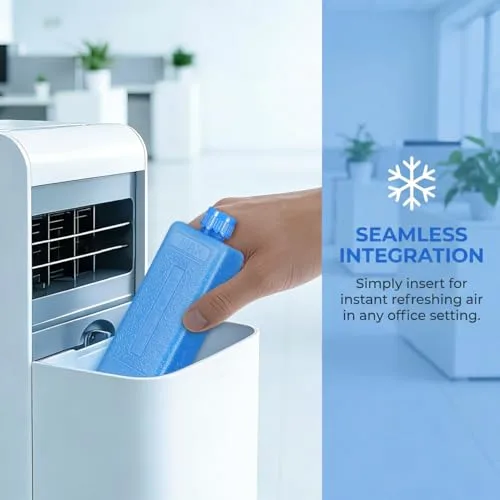 Veemoon ▫️ Conjunto de 8 blocos de gelo reutilizáveis para refrigerador de ar, pequenos blocos de gelo feitos de material não tóxico para reduzir a temperatura e proporcionar um arrefecimento prolongado, embalagens de 5