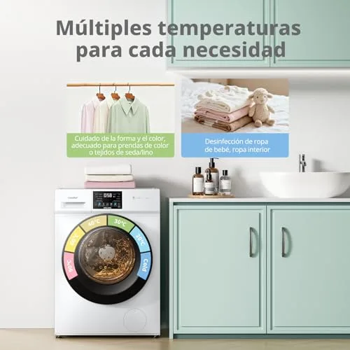Comfee ▫️ Máquina de lavar roupa «» de 8 kg, Classe A -10 %, 1400 RPM, motor BLDC, branca, CFP03EW80W-HL 7
