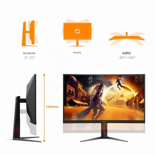 AOC ▫️ Monitor de jogos C27G4Z2 de 27 polegadas, painel Fast VA a 260 Hz, 1 ms GtG, HDR10, Adaptive Sync, altura ajustável, (1920x1080, 2 portas HDMI 2.0, 1 porta DP 1.4) Preto 5