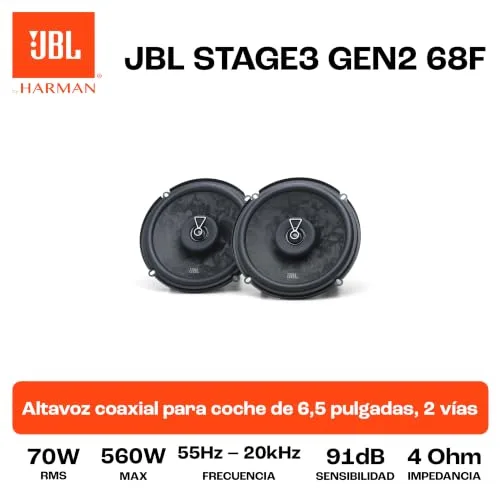 JBL ▫️ Stage3 Gen2 68F 6,5 pol. / 16,5 cm Altifalantes coaxiais para automóvel 6