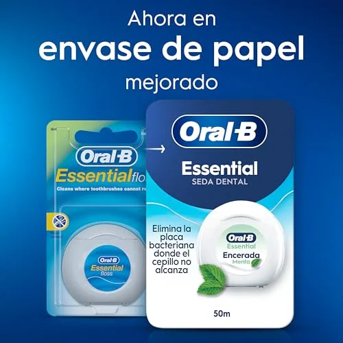 Oral-B ▫️ Essential Floss - Fio dental encerado para espaços reduzidos, 50 m 6