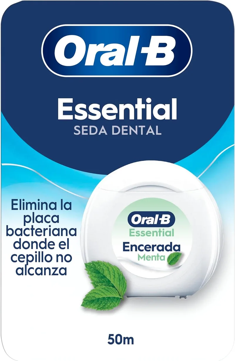 Oral-B ▫️ Essential Floss - Fio dental encerado para espaços reduzidos, 50 m